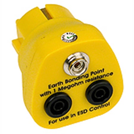 Grounding plug, 2x banana + 10 mm snap