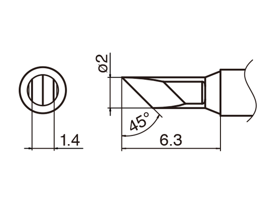 Soldering tip T35-KU, 400°
