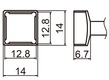 Soldering tip T15-1203, 12.
8x12.8mm