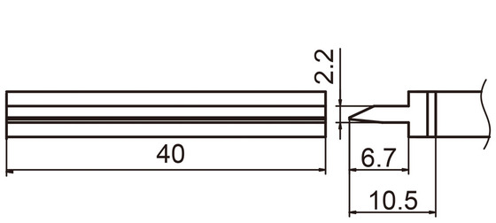Soldering tip T15-1406, Spatula 40,0mm