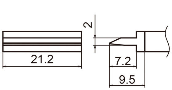 Soldering tip T15-1403, Spatula 21,2mm