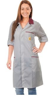 Smock, long grey/red size M