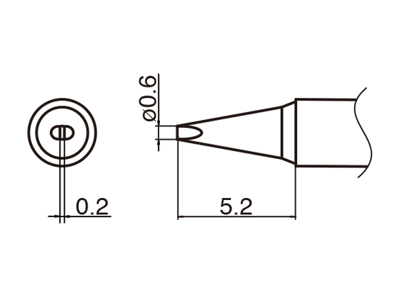 Soldering tip T35-0.6D, 400°