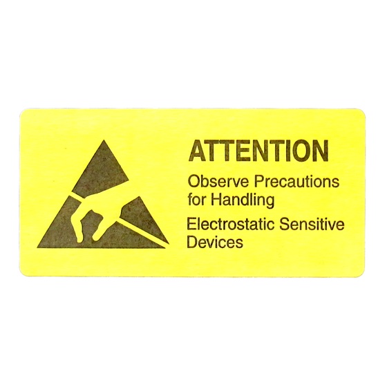 Attention label rectangular 
36x75 mm