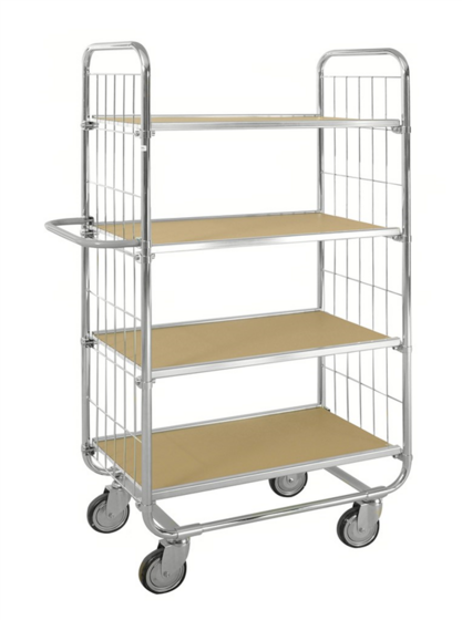ESD Trolley with Wire Mesh - 4 shelves