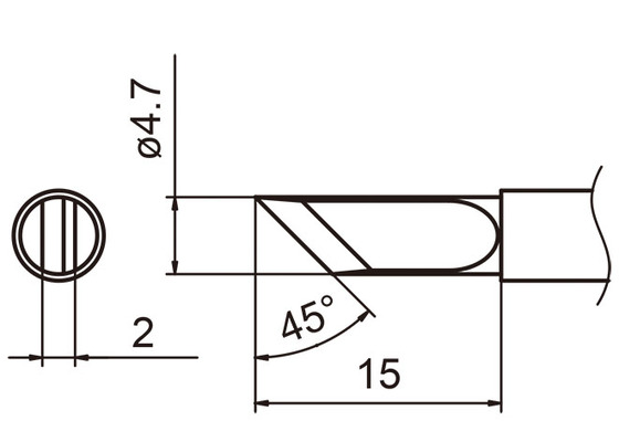 Soldering tip T15-K, knife