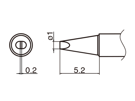 Soldering tip T35-1D, 400°