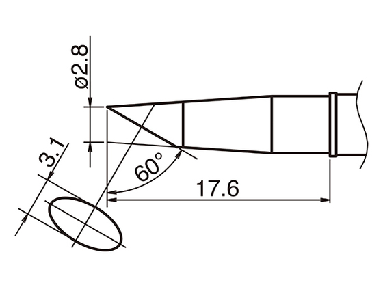 Soldering tip T31-2.8BC, 450°