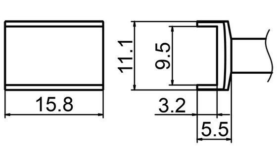 Soldering tip T15-1004, 9,
5x15,8mm