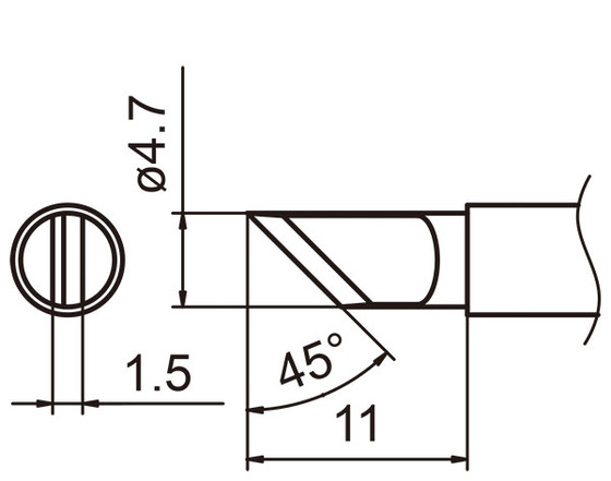 Soldering tip T15-KL, knife left-handed