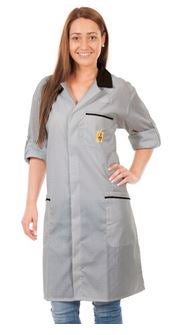 Smock, long grey/black size M