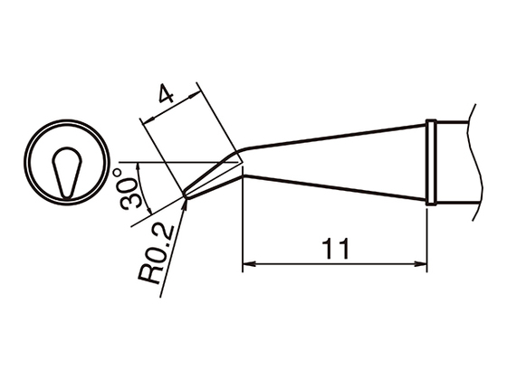 Soldering tip T31-0.2RSB, 450°