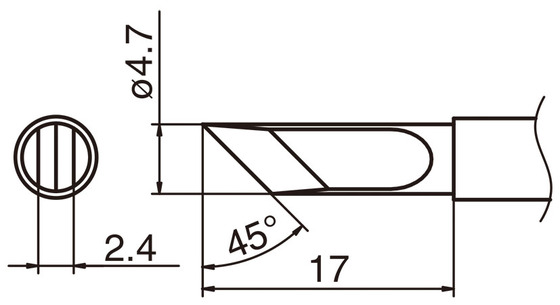 Soldering tip T15-KF, knife